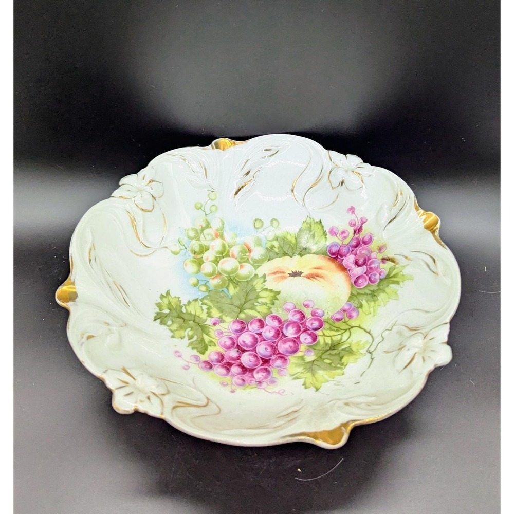 Antique Art Nouveau PS Germany Fruit Centerpiece‎ Bowl Transferware 10"